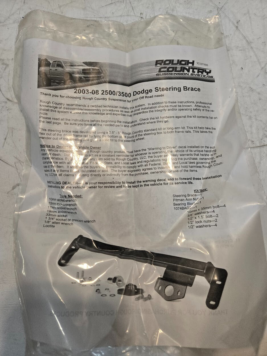 Hardware Kit 92107400 for Rough Country Steering Brace for 03-08 Dodge 2500/3500