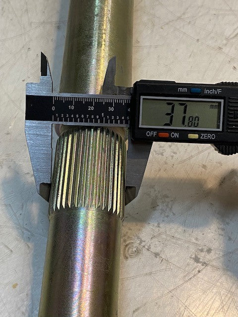 Rear Axle 179-4-04-08-C | 41-1/2" Long 16mm End 25mm Thread 24-Spline 100mm OD