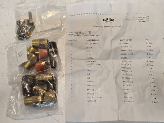 Eur-Pac Hardware Kit 12269900 for Bendix King Brake Valve | Pictured Items Only