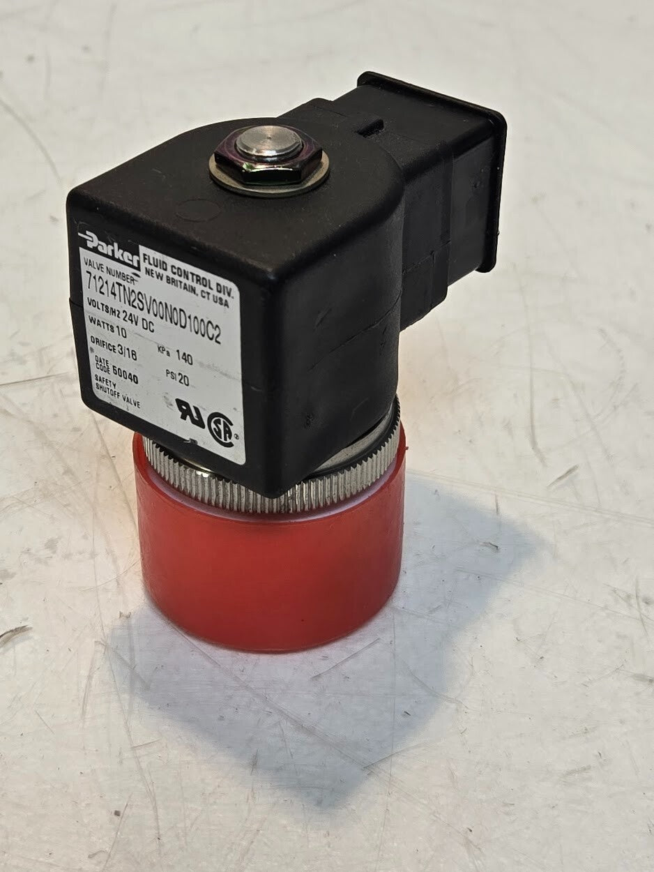 Parker Solenoid Valve 1/4" NPT Teflon 71214TN2SV00N0D100C2 | 140 KPa | 20 PSI