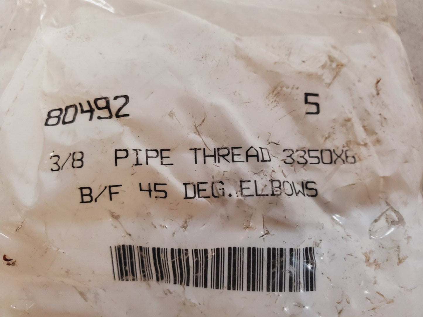 5 Quantity of PAI 3/8 Pipe Threads 3350X6 | B/F 45 DEG. Elbows 80492 (5 Qty)