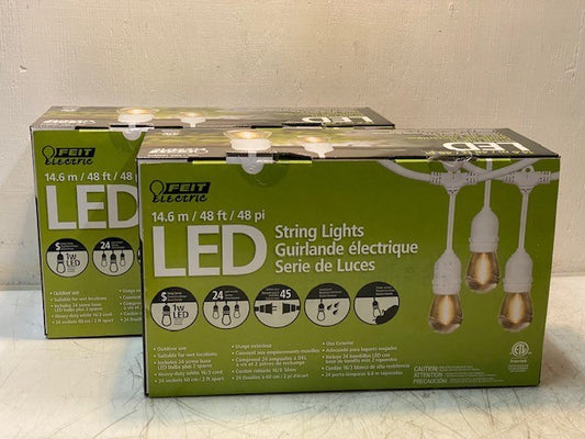 2 Qty of Feit Electric 48' LED Filament String Lights 24-Bulbs 1246612 (2 Qty)