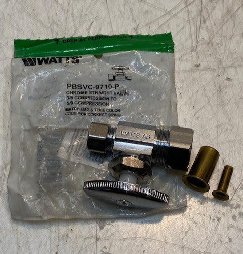 Watts PBSVC-9710-P Chrome Straight Valve 3/8 Compression to 5/8 Compression