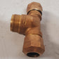 2 Qty. of Mueller Brass Service Tee 110 CTS Ends 3/4 x 3/4 x 1 | H-15381 (2 Qty)