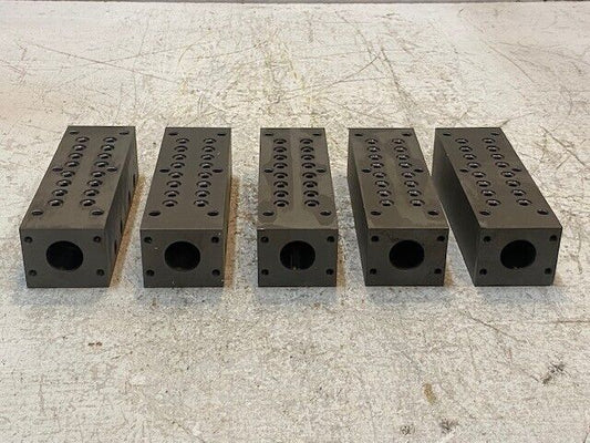 5 Qty of Manifolds 6-1/8" x 1-7/8" x 1-5/8" 20mm ID 9mm/6mm/5mm Holes (5 Qty)