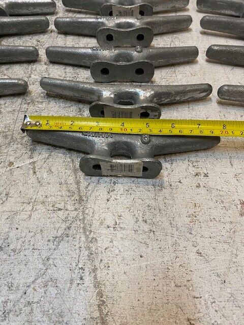 19 Qty of Galvanized Gray Iron 8" Open Base Seawall Dock Cleats 30610 (19 Qty)