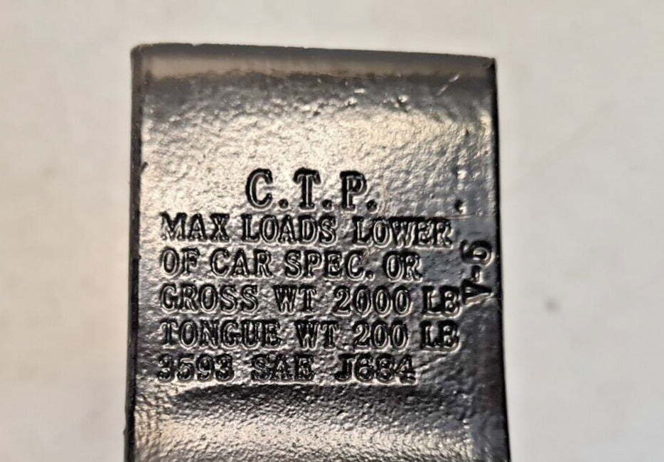 C.T.P. Trailer Hitch Drawbar 3593 SAE J684 | 2000Lb Gross WT | 200Lb Tongue