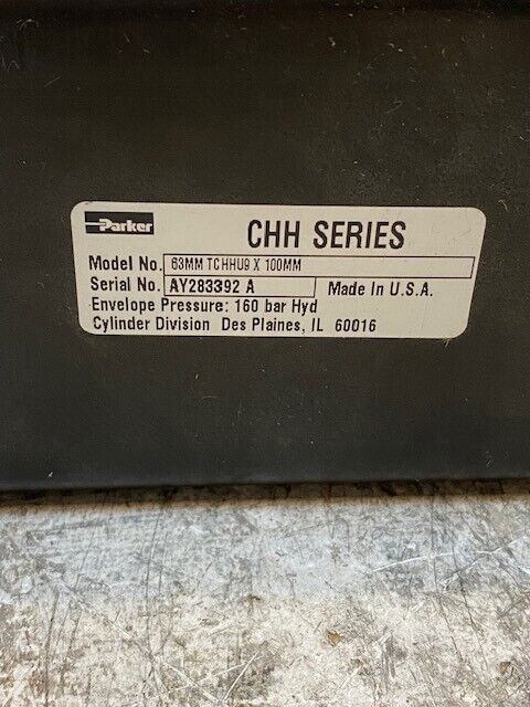 Parker Hydraulic Cylinder 63MM TCHHU9 X 100MM | AY283392A