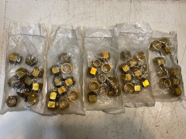 5 Bags of Anderson Fittings NS4-8 | 1/2 Short FGD Nuts (49 Pieces Total)