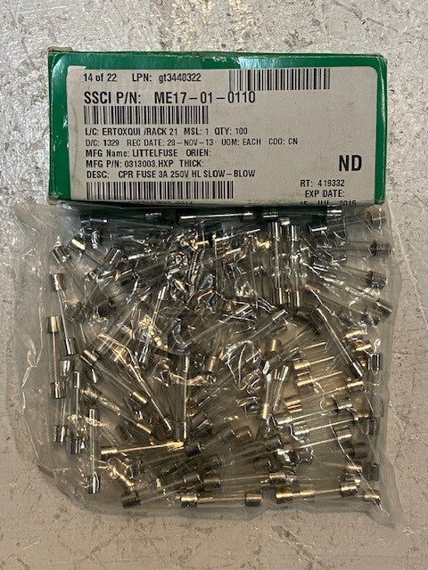 100 Pieces Littelfuse ME17-01-0110 | 0313003.HXP Fuses