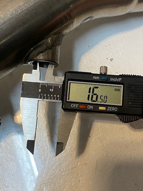 3-Branch Exhaust Header 25" L  52mm Bore 39mm Branch Bore 14mm Thread