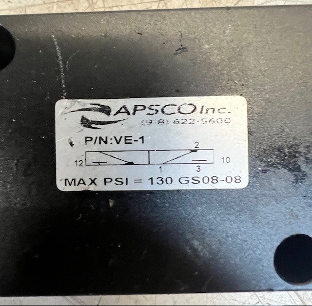 Apsco Inc Solenoid Valve VE-1 Hydraulic Control Valve Industrial OEM Part
