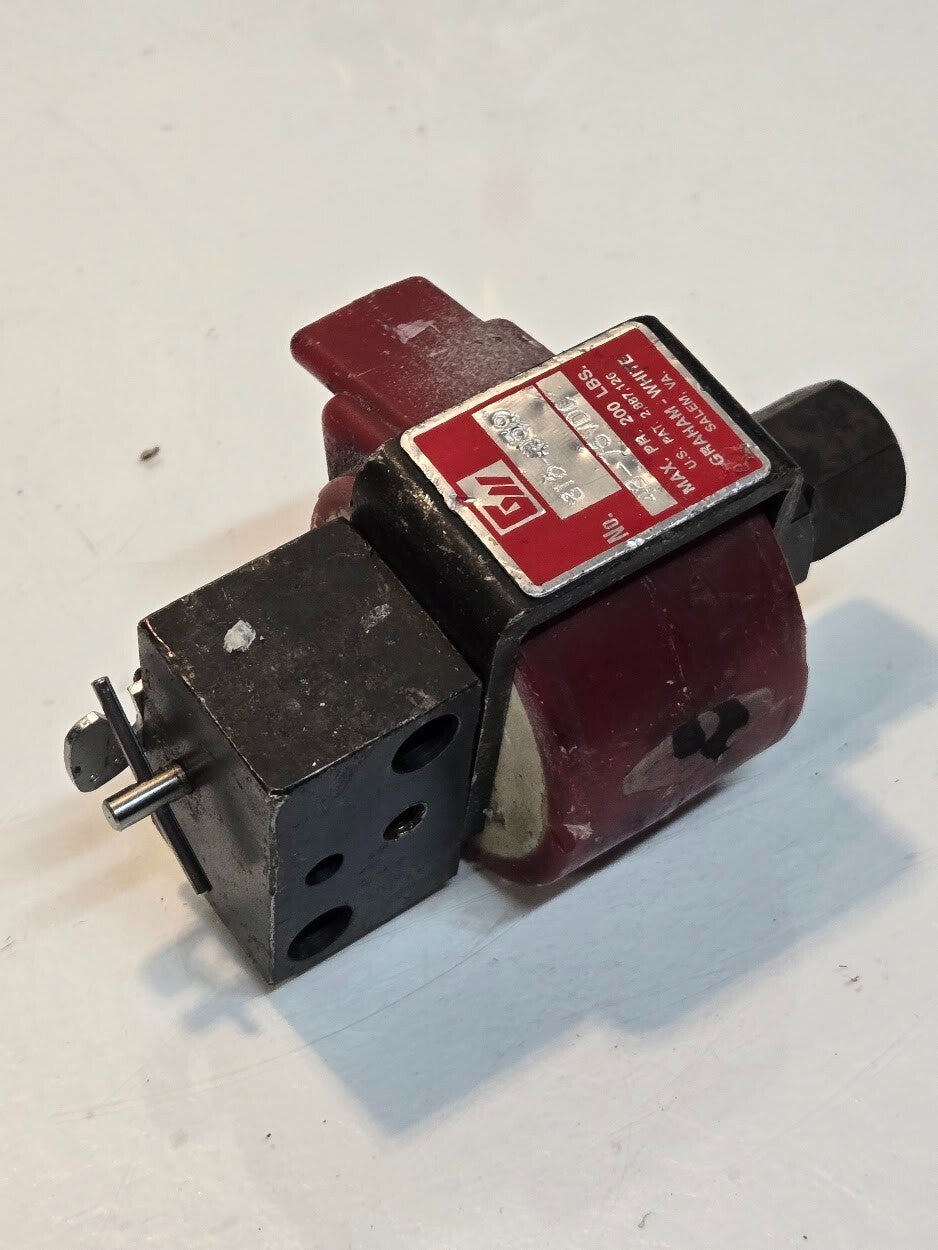 Graham White Compressor Solenoid Valve 816-059 | 48-75 VDC | Max. Pr. 200LBS
