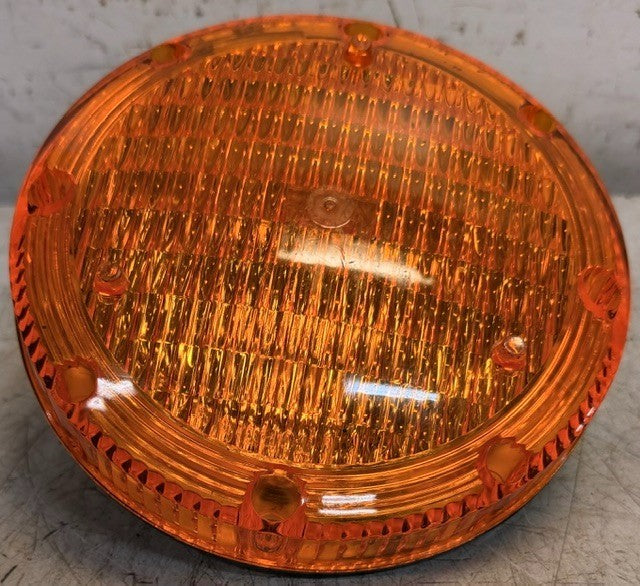 Round Amber Commercial Style Vehicle Turn Signal Warning Lamp Automotive Unit