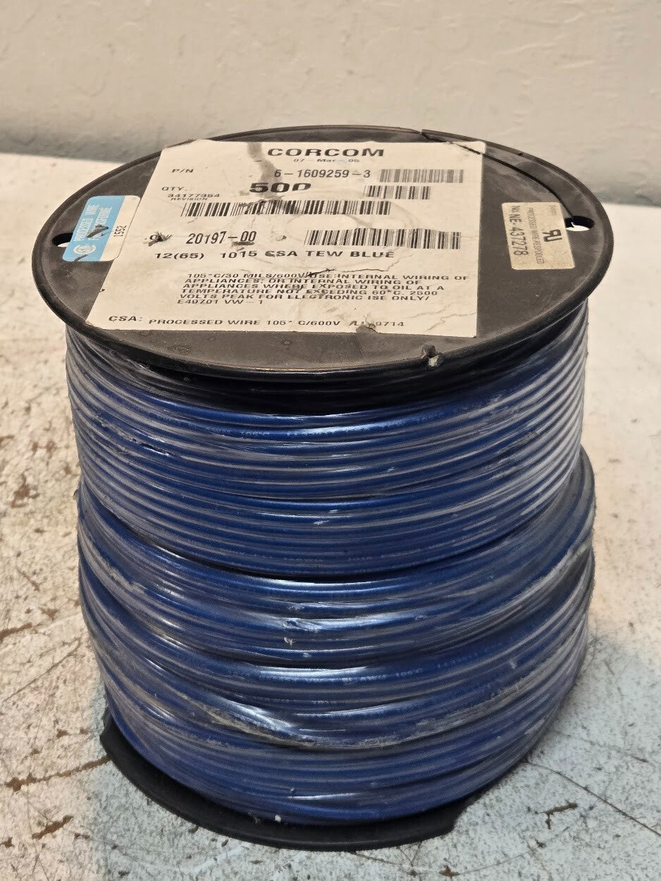 Corcom 12AWG 1015 CSA TEW Blue Wire 500' | 6-1609259-3 | 34177354 | 20197-00