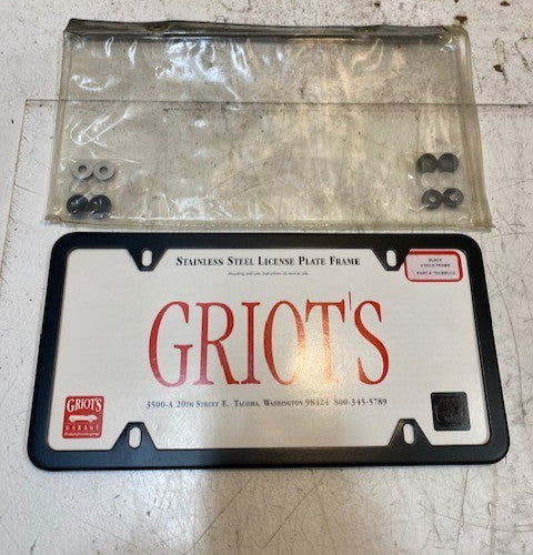 Griot's Stainless Steel License Plate Frame 4-Hole Black 10326BLCA