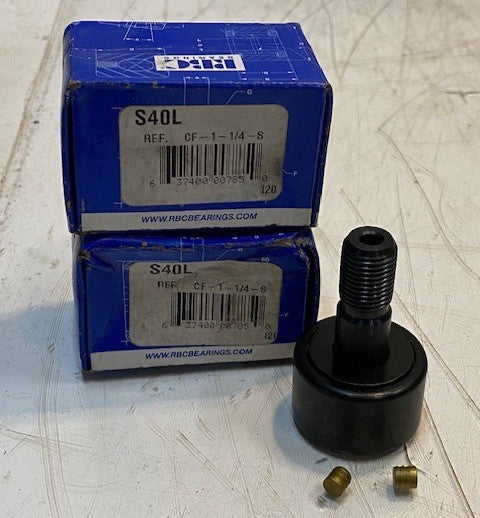 2 Quantity of RBC Bearings S40L Flat Cam Followers CF-1-1/4-S (2 Quantity)