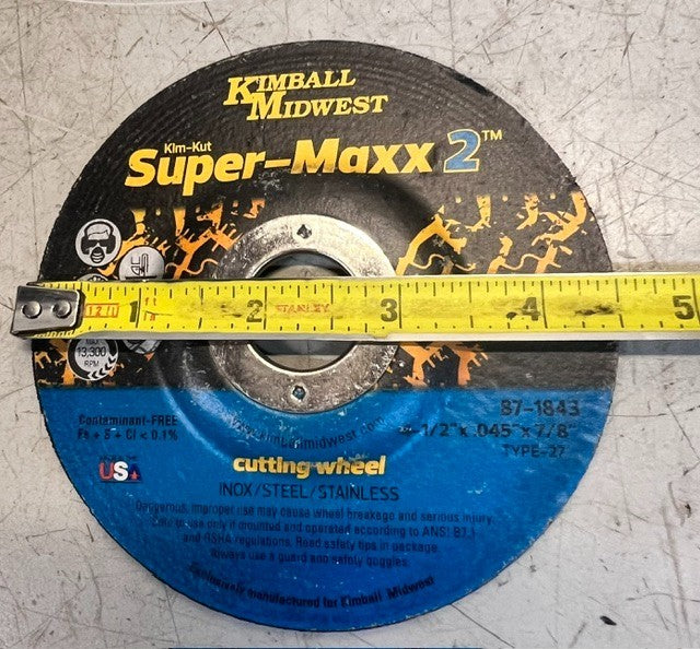 6 Quantity Kimball Midwest Klm-Kut Super Max 2 87-1843 | 4-1/2" x .045" x 7/8"