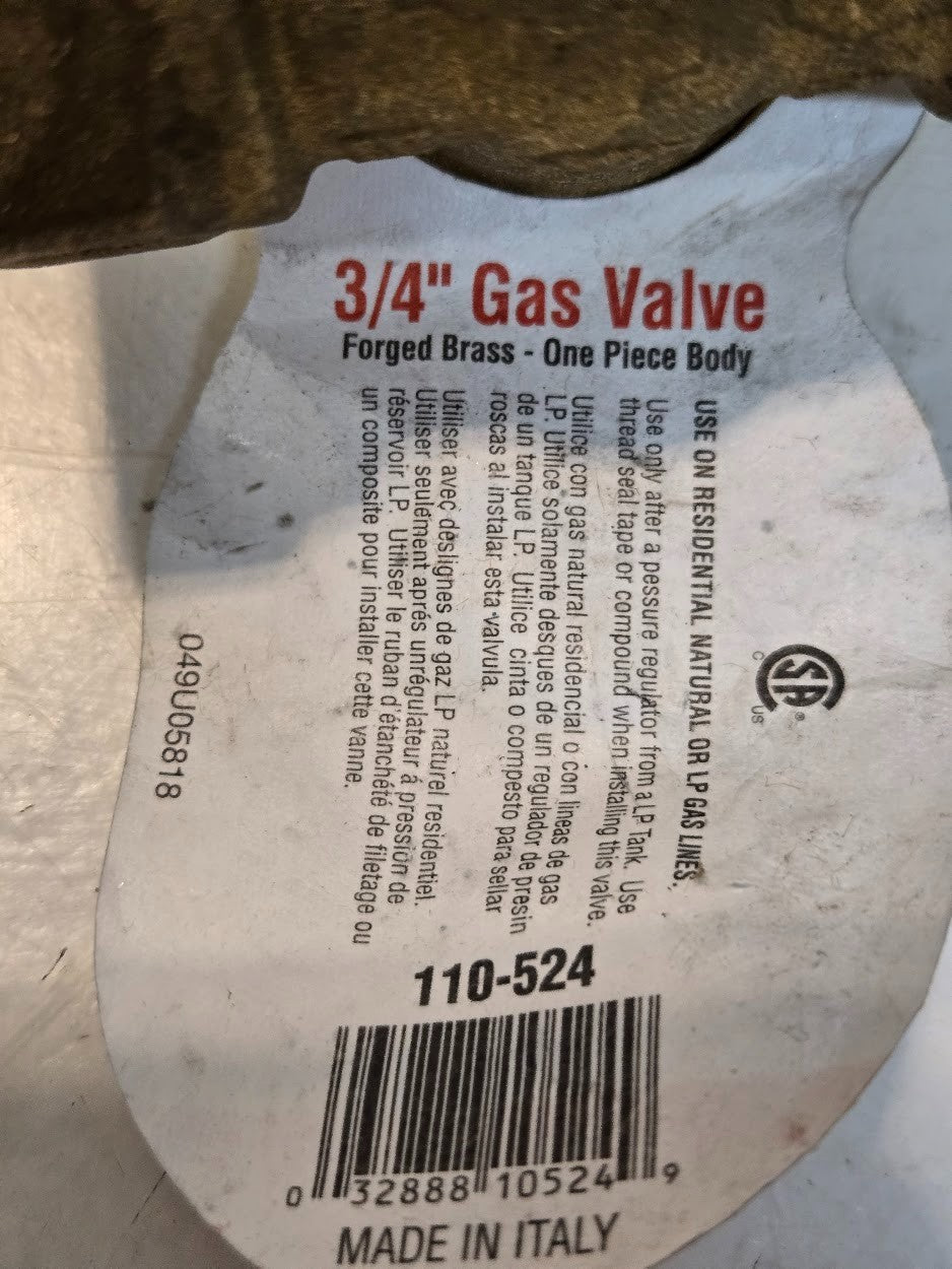 2 Quantity of Proline 110-524 3/4" Gas Valves | 032888105249 | 175 PSIG (2 Qty)