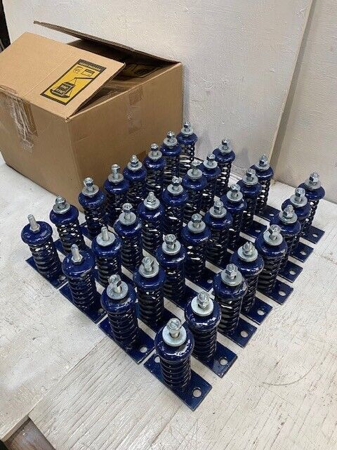 32 Lot of Free Standing Spring Mounts 6.5"x4.5"x2" Blue - (32 Quantity)