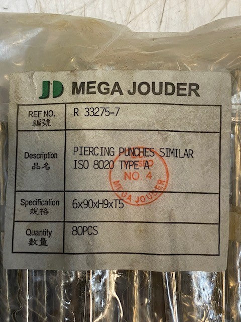 80 Pieces of Mega Jouder R33275-7 Piercing Punches ISO 8020 Type A