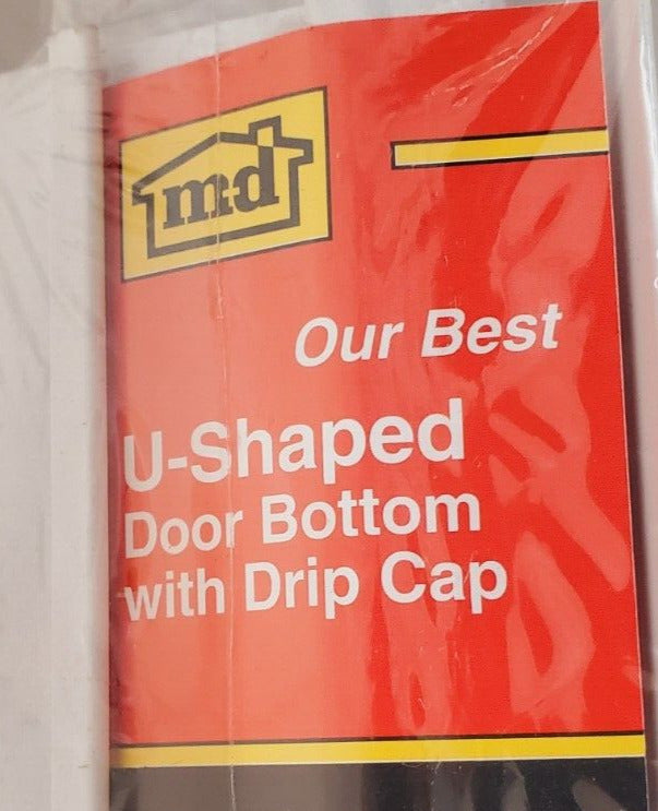 6 Qty. of MD U-Shaped Vinyl Door Bottom Weatherstrip Door Drip Cap 06403 (6 Qty)