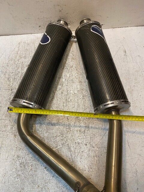 Termignoni Pair Oval Carbon Fiber Exhaust Silencers 45mm Bore 48mm Bore