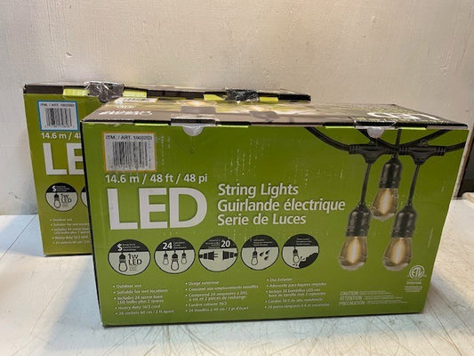 2 Qty of Feit Electric 48' LED Filament String Lights 24-Bulbs 1603293 (2 Qty)