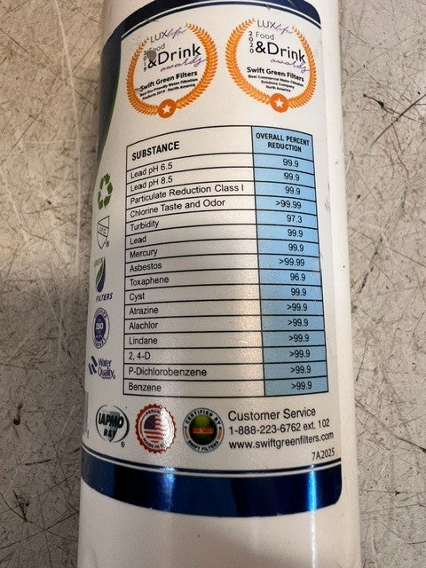 Swift Green Filters SGF-M9 Replacement Water Filter Refrigerator Opened Untested