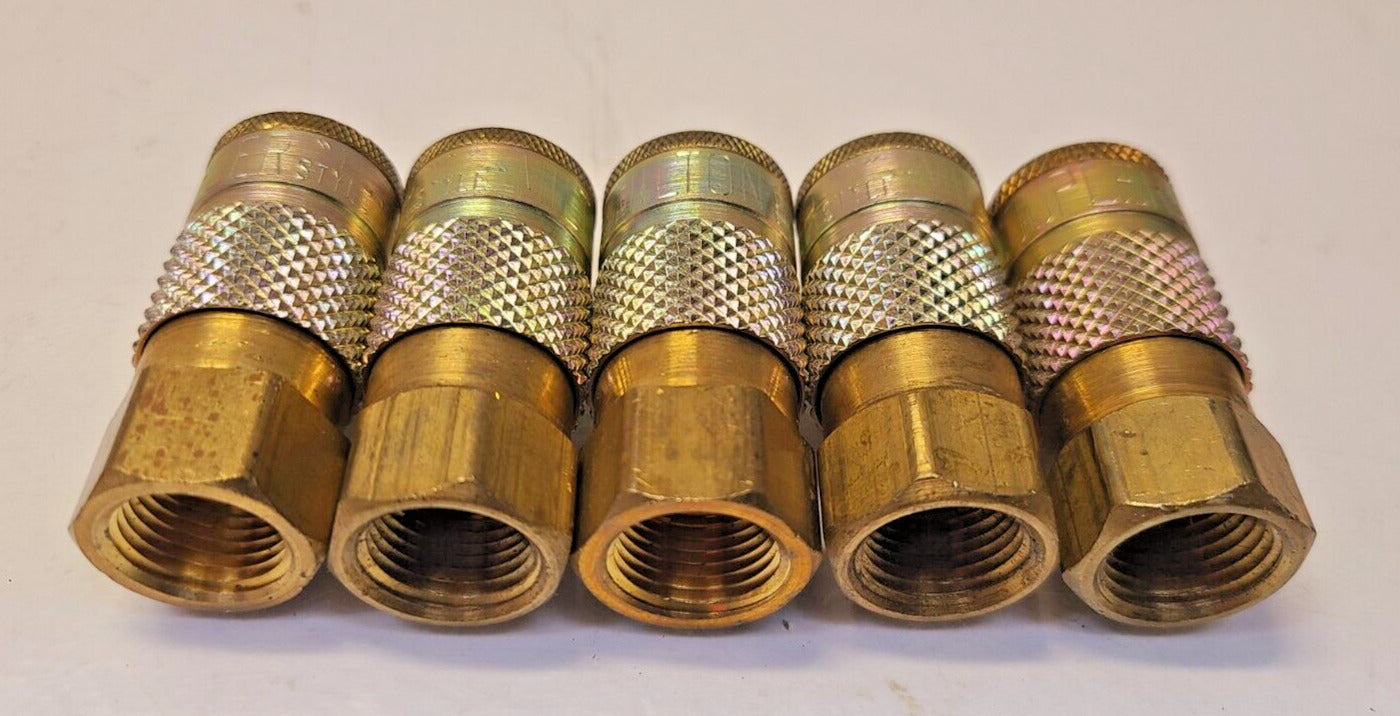 5 Qty. of Milton Kwik Change "T" Style Couplings 3/8" MNPT Brass (5 Qty)