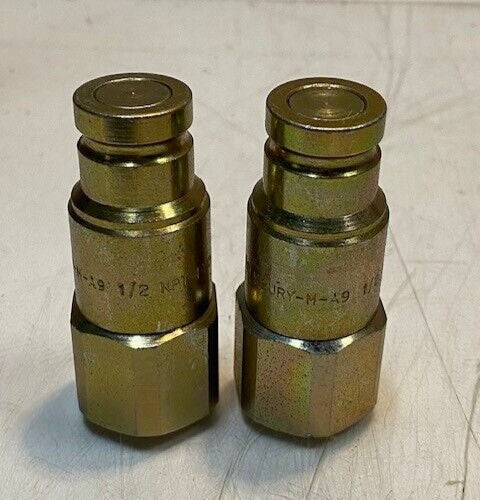 2 Quantity of Holmbury M-A9 1/2 NPT-F00-M.1 Flat Face Hydraulic Coupler (2 Qty)