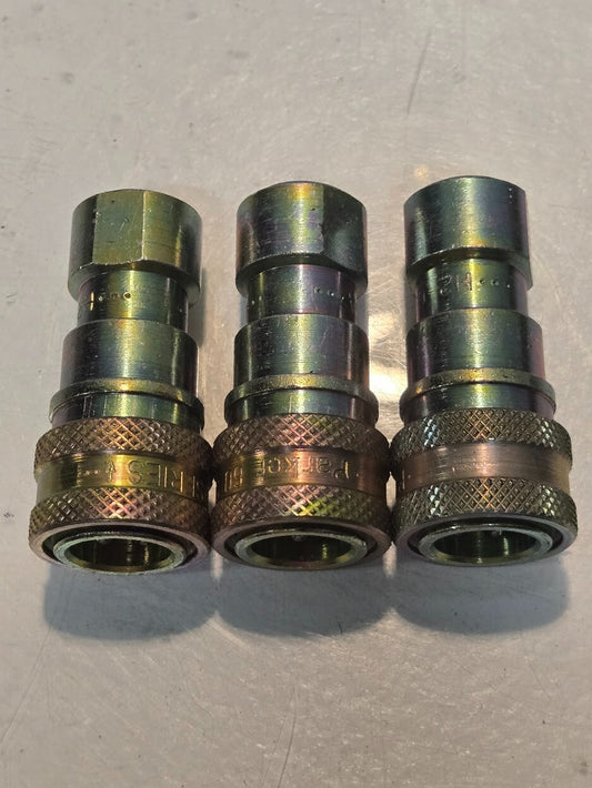 3 Quantity of Parker 60 Series H2-62-T6 Hydraulic Quick Connect Fittings (3 Qty)
