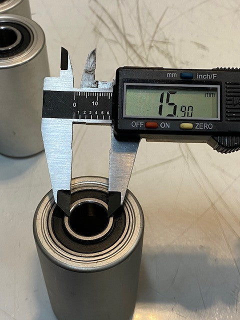 4 Quantity of Conveyor Rollers w/ Two S6202RS Bearings 3" L 47mm OD (4 Quantity)