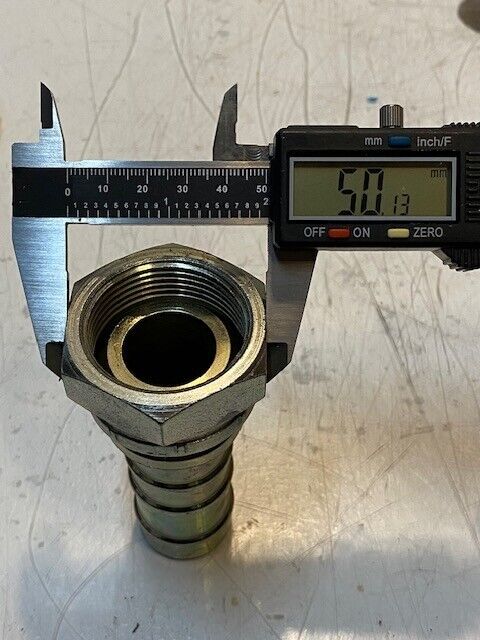 2 Quantity of Hydraulic Hose Fittings 4-1/4" H 33mm OD 23mm ID 50mm Hex (2 Qty)