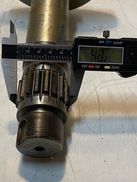 Stub Axle 13" L 38mm Thread 48mm 18-Spline 46mm Shaft 5-Bolt 6-3/4" Hub