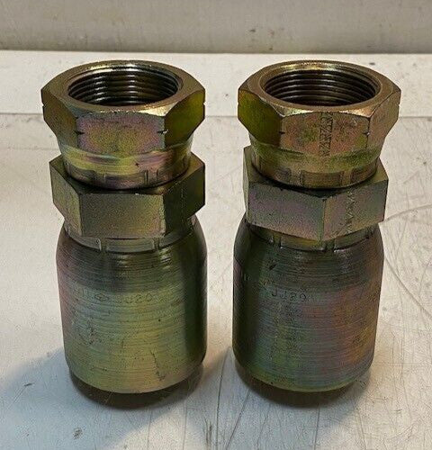 2 Qty of JJ201 Hydraulic Hose Crimp Fittings 5" H 38mm Thread 24mm ID (2 Qty)