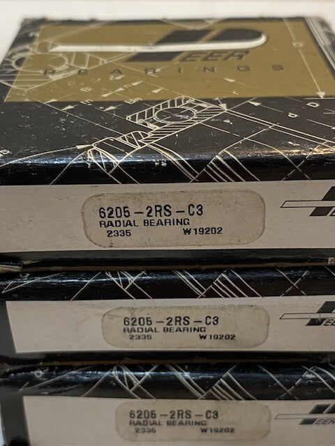 5 Quantity of Peer Bearings 6205-2RS-C3 | 6205RS | 52mm OD 25mm Bore (5 Qty)