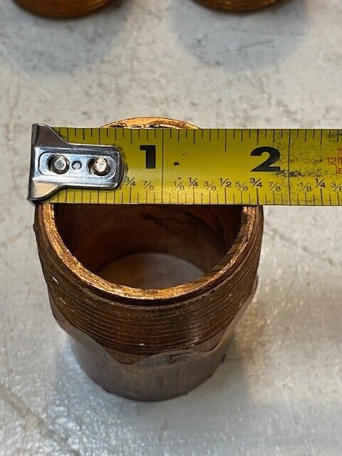 7 Qty of Copper Male Adapter Fittings 2-1/4" Tall 1-3/4" Wide 37mm ID (7 Qty)