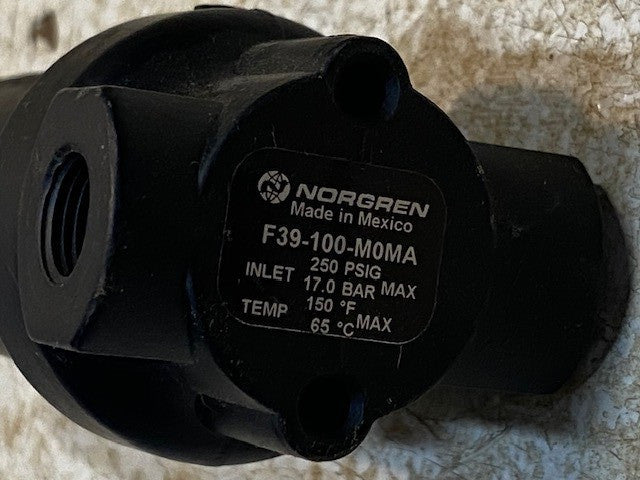 Norgren F39-100-M0MA Coalescing Filter, 1/8" PTF, Man Drain, Metal Bowl, 250 psi