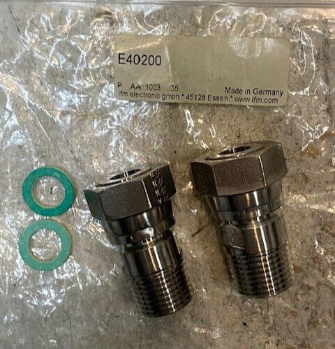 IFM E40200 Flow Meter Mounting Adapter Set of 2 for Flow Sensors