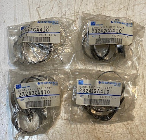 4 Bags of 5 Genuine Subaru CV Joint Soft Boot Bands 23242GA410 (20 Total)