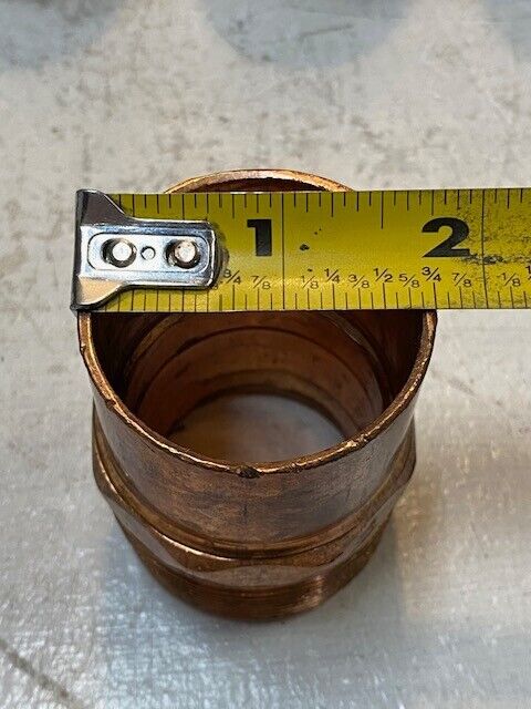 7 Qty of Copper Male Adapter Fittings 2-1/4" Tall 1-3/4" Wide 37mm ID (7 Qty)