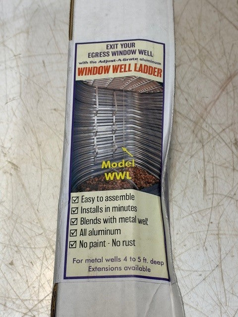 Adjust-A-Grate WWL Window Wells Aluminum Escape Ladder 4 to 5 ft Deep