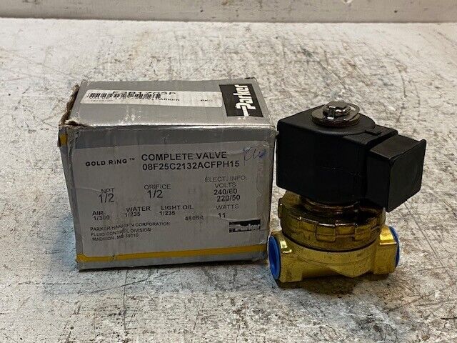 Parker Complete Valve 08F25C2132ACFPH15 | 1/2 NPT 240/60 220/50 Volts 11 Watts