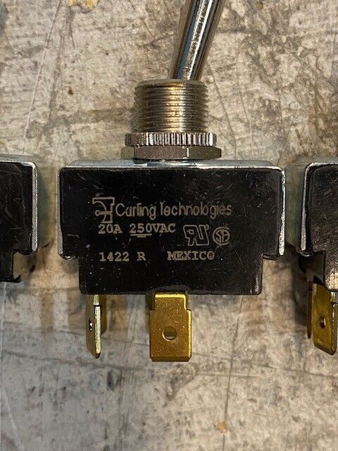 3 Quantity of Carling Technologies 1422R Toggle Switches 20A 250VAC (3 Qty)