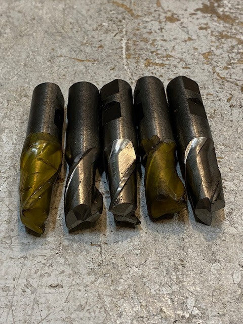 5 Quantity of PRT 10265 9/16" HSS Single End Mills (5 Quantity)