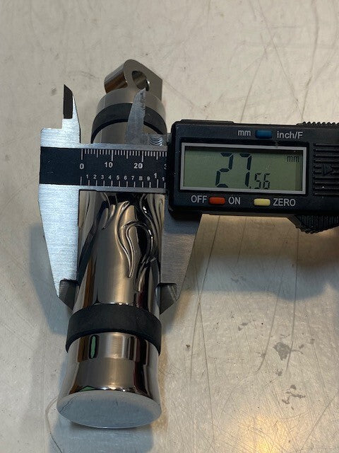 1 Motorcycle Flame Style Foot Peg 5-5/8" Long 28mm Diameter 9mm Hole
