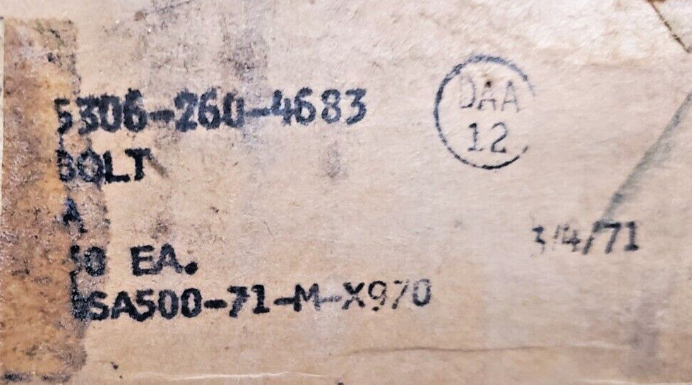 44 Quantity of Round Head Bolts 5306-260-4683 | SA500-71-M-X970 (44 Qty)