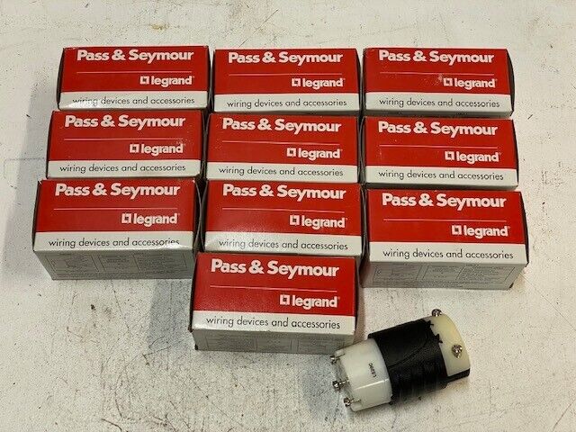 10 Qty of Pass & Seymour L520-C Turnlok Connectors 20A 125V 2P 3W (10 Qty)