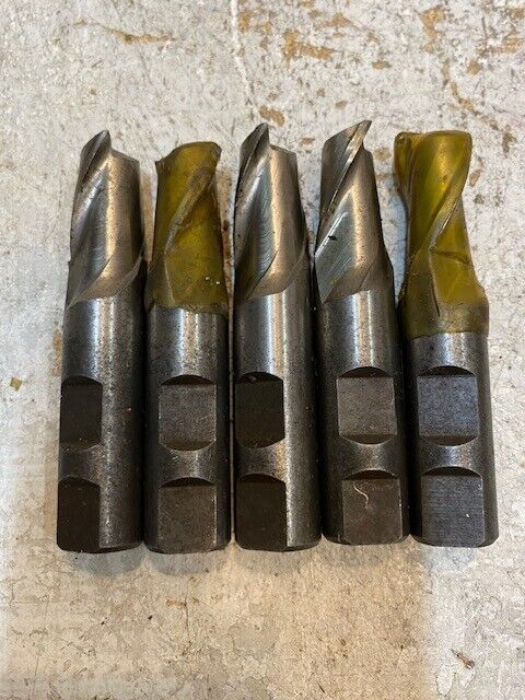 5 Quantity of PRT 10265 9/16" HSS Single End Mills (5 Quantity)